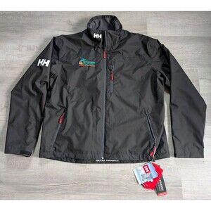 Helly Hansen Crew Midlayer Waterproof Rain Jacket Men’s XXL Black READ New NWT